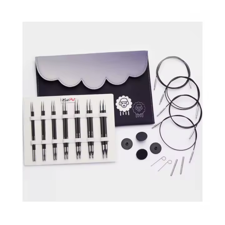 KNITPRO - 41631 Estuche aguja circular intercambiable 7 unidades Karbonz - 1