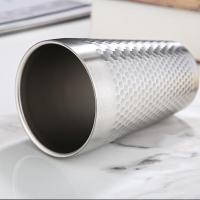 Taza De Cerveza De Acero Inoxidable Con Textura Hamaca Doble Capa Para Bebidas Frías Y Agua Anti-caída Estilo Industrial - details 6