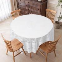 Mantel Redondo De 180cm Blanco Con Bordado De Mariposa Para Bodas Y Eventos Decoración De Mesa De Hotel Y Banquete - details 3