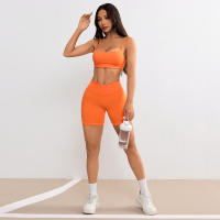 Shorts De Yoga Para Mujer Con Cintura Cruzada V 3.5 Shorts De Entrenamiento Fitness Deportivos Sin Bolsillos Regular Nylon Spandex - details 1