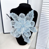 1PC Parche De Encaje Floral 3D Con Lentejuelas Bordado Multicapa Para Ropa Material De Sastre DIY Hecho a Mano Vestido De Noche Brillante - details 4