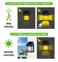 Lámpara De Tungsteno Solar Con Sensor De Movimiento Inteligente 3 Modos De Iluminación Impermeable Para Decoración De Jardín Y Pared - details 5