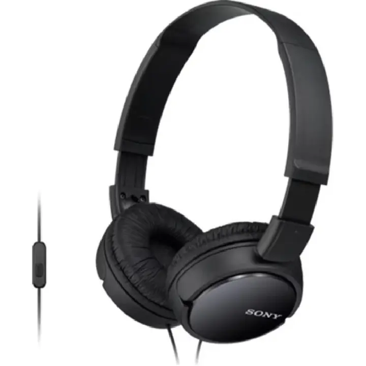 SONY MDR-ZX110APBC Auriculares acolchados con cable y de Color Negro, de Diadema, Plegables, con Micrófono - 1
