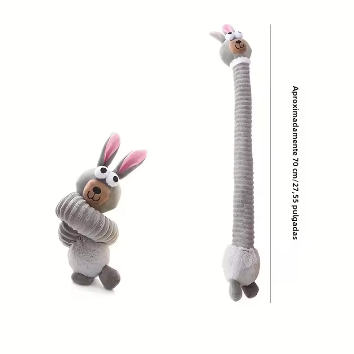 Juguete De Masticar Duradero Para Perros 1pc Diseño De Animales De Cuello Largo Juguete Suave De Peluche Con Sonido Squeaky Para Masticar Y Divertirse - 1