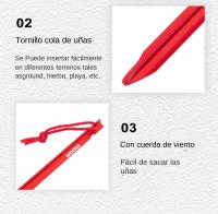 Widesea 4pc/set Palos De Tenda Para Suelo De Nieve Dura Accesorios De Exterior Equipamiento De Refugio Suministros Para Senderismo Turista - details 4