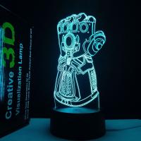 Lámpara De Mesa 3D Vision Colorida De Guantes De Thanos Con LED Luz Nocturna Acrylic Para Niños Regalo De Navidad Disney - details 10