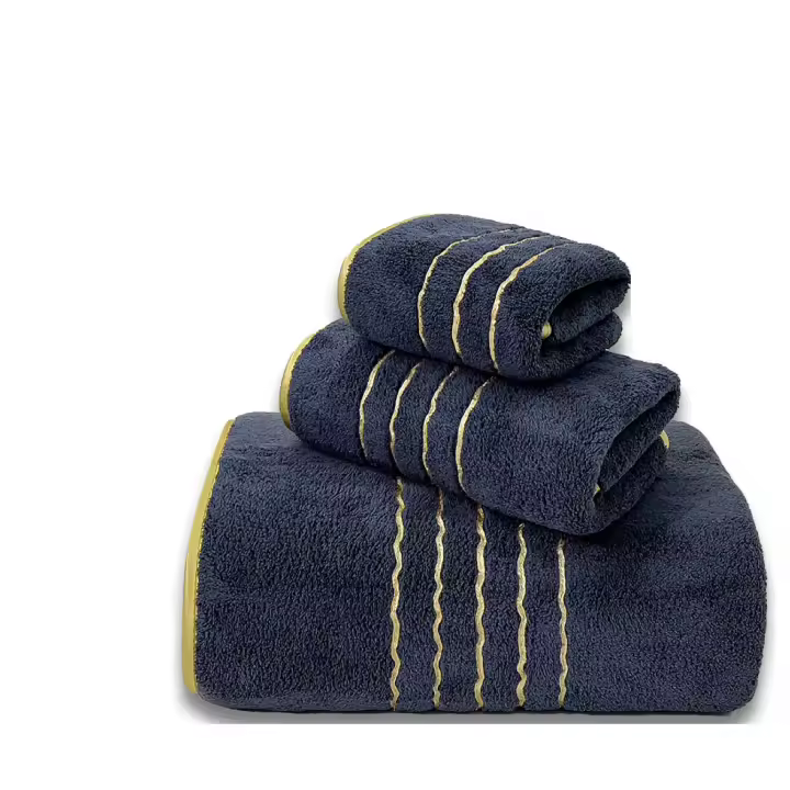 Juego de tres toallas de baño de vellón coral , gruesas, absorbentes de agua y suaves para envolver el cabello seco  Toalla de secado rápido para el hogar bathroom towels - 1
