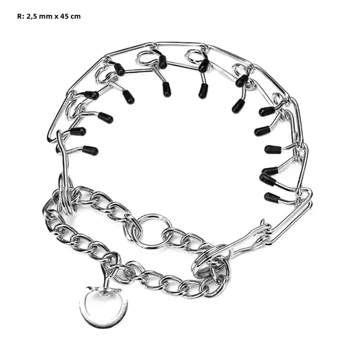 Collar De Entrenamiento Para Perros Con Punzón Y Tiras De Goma Cómodas Cuerda De Acero Inoxidable Ajustable Desmontable Para Todas Las Etapas De La Vida Del Perro - 1