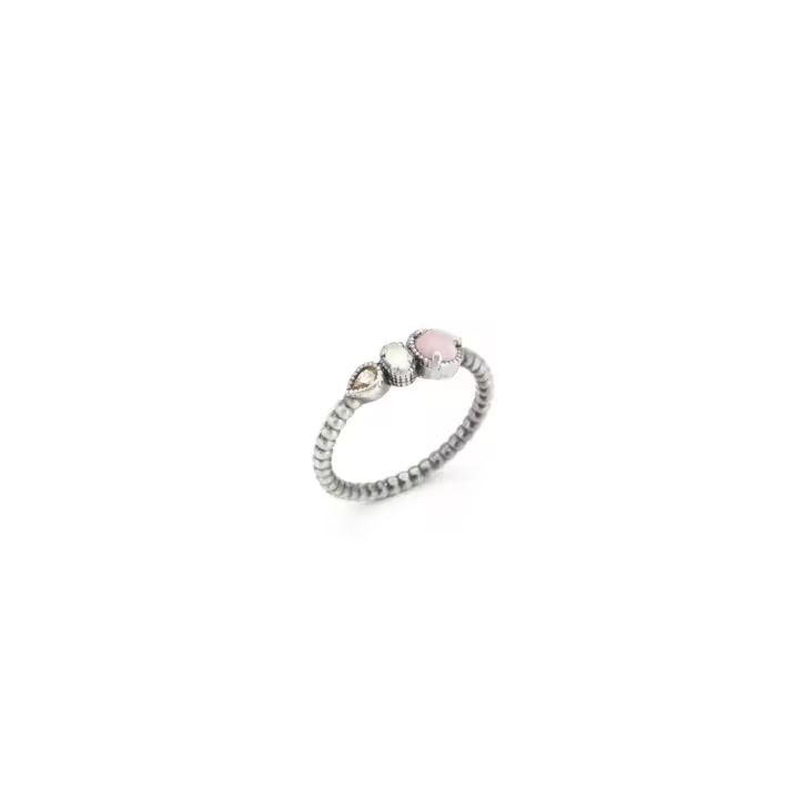 Anillo Raive Ojo Gato Rosa, Calcedonia y Circonitas 15407 - 1