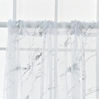 Cortinas De Gauze Translúcidas De 100x200cm Con Patrones De Mármol Dorado Y Plateado Diseño Bipartido Izquierdo Y Derecho Para Decoración De Ventanas Y Hotelería - details 2