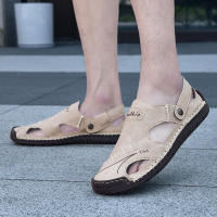 Sandalias De Verano Hechas a Mano Para Hombre Zapatos De Cuero Transpirables Antideslizantes Para Playa Y Exteriores Moda Casual Talla Verdadera - details 20