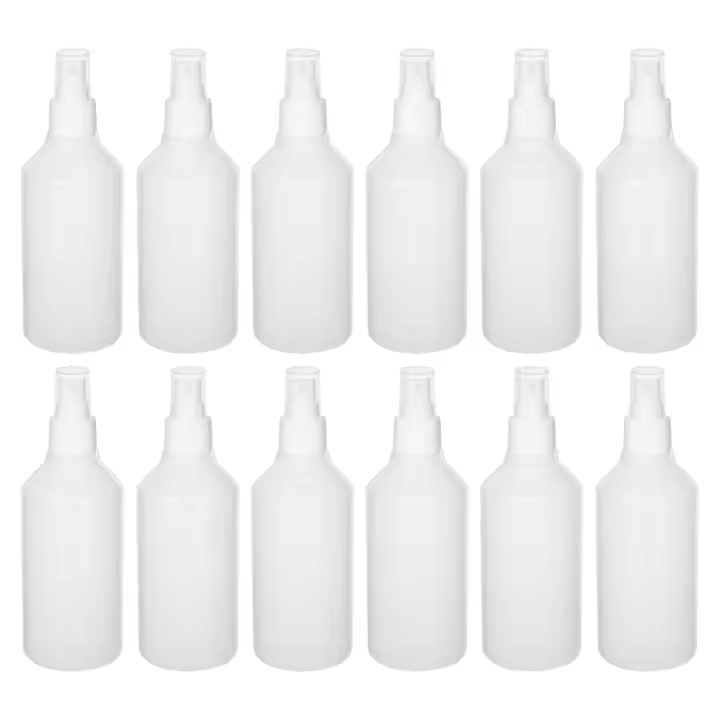Botellas Spray para Atomizar de 250ml, Blancas. Packs de 12 Unidades. Pulverizadora para Vaporizar Líquidos. Envases de Plástico de 17 x 6 - 1