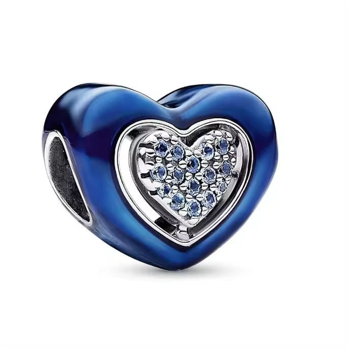 Pandora Moments Dijes de Plata de Legislación con diseño de corazón,original.Corazón giratorio, Viene con embalaje de Caja de regalo - 1