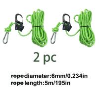 2pcs Ajustador De Cordón Para Tienda De Campaña 6mm 5m Cuerda Reflectante Para Atar Con Resorte Pulleyo Rápido Para Sombra - details 8