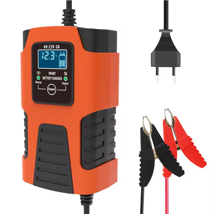 Cargador De Batería De Coche Automático 2A 6V 12V Para Acidógeno GEL AGM Humedal Calcio Ciclo Profundo VRLA Con Reparación De Pulso Y Pantalla LCD - 1