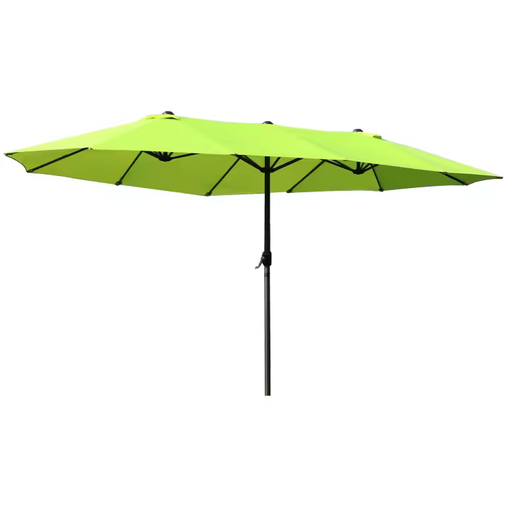 Outsunny Parasol de Jardín 460x270 cm Ovalado with manivela de mano, Parasol Doble Verde para Terraza y Jardín - 1