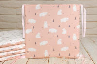 LALA - Cuna de Bebe envolvent de Algodón Puro anticolisión Combinación libre respaldo de Cama Gongsatin Rosa Pequeño árbol 30*30 LAVADO DE Pieza Entra, - details 1