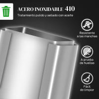 HOMCOM Cubo de Basura de Cocina con 2 Compartimentos 2x20L/2x30L Papelera de Cocina de Acero Inoxidable con Pedal Tapa de Cierre Suave y Cubo Extraíble para Dormitorio Oficina Salón Plata - details 1