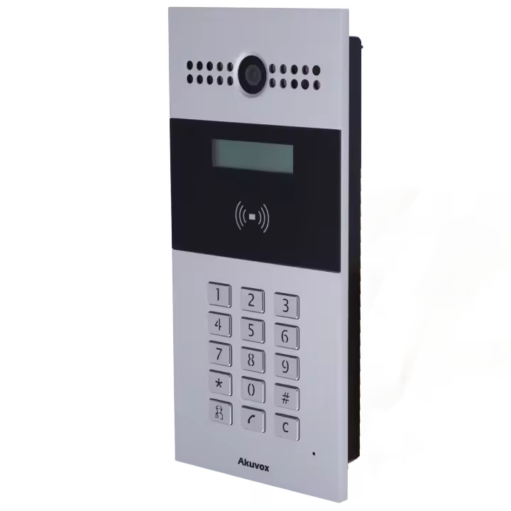 Videoportero IP - Cámara 2 Mpx | Audio bidireccional Crystal Clear - Apertura con tarjeta EM/MF y PIN | 3 relés - Apartamentos | PoE, SIP estándar - Pantalla matriz de puntos | Mantenimiento Cloud - Conexión a través de Cloud | Salida 12V - 1