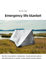 Manta De Sobrevivencia Para Camping Pequeña Portátil Y Al Aire Libre Manta De Aislamiento Con Protección Solar De Aluminio - details 7