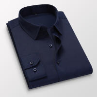 Camisas Largas Para Hombre Negro Blanco Azul Rosa Primavera Otoño Negocios Casuales Botones Cuello Redondo Formal - details 7