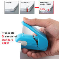 Estapillador Sin Clavos Para Libros Y Papel Estación Escolar Y De Oficina Portátil Y Seguro Sin Necesidad De Clavos Material Plástico - details 4