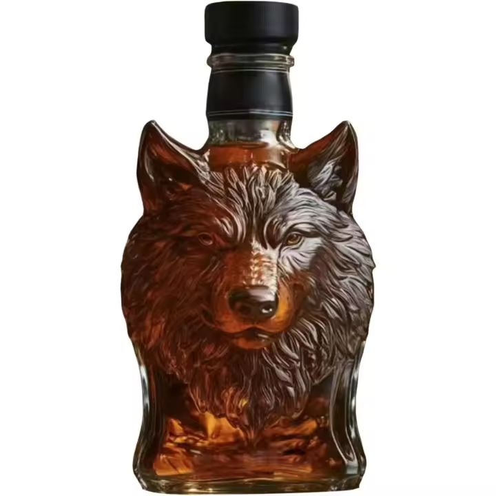 Botella de whisky con forma de animal salvaje, divertido decantador de whisky, regalo para hombres, papás y esposos, vasos de whisky grabados únicos, decoración de bar para amantes del whisky (búho) - 1