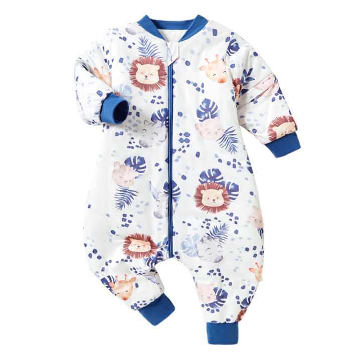 Saco de dormir Achillado con piernes divididas para Bebe, edredón antipatadas para niños, pijama de Bebe DE UNA Pieza engrosado de otoño E Invierno, Algodón Puro Nuevo type A Achilgado de 100 g MOV