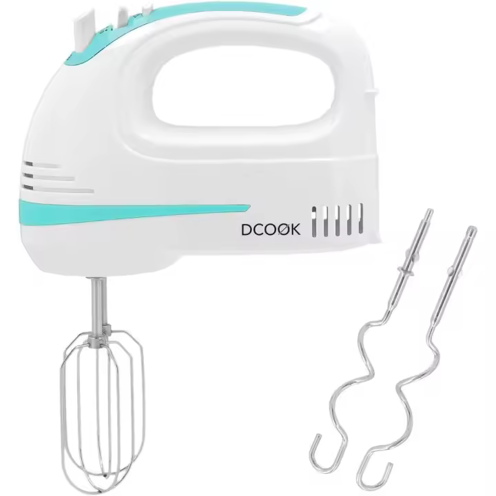 Dcook Batidora Amasadora 300W con 5 velocidades, función turbo, 2 varillas batidoras y 2 amasadoras, fácil montaje y desmontaje, libre BPA, Pequeño Electrodoméstico para Cocina - 1