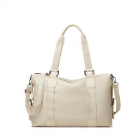 Bolso De Hombro Grande Para Mujer En Cuero Suave De Color Sólido Negro Bolso De Compras Grande Bolso De Viaje Cruzado Tote Para Dama - details 5