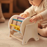 Juguetes De Madera Montessori 5 En 1 Caja De Permanencia De Objetos Bola Moneda Caída Casa Arco Iris Tambor Giratorio Y Ordenador De Formas Para Bebés Y Niños Pequeños - details 6