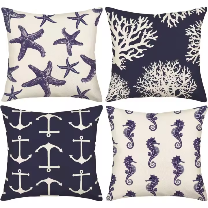 Juego de 4 fundas de almohada Decorativas para Sofá, Cama, 45x45 cm - 1
