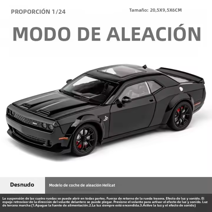 Modelo De Coche De Acción Maisto Dodge Challenger SRT Hellcat Redeye 1:24 Escala Metal Para Coleccionistas Y Decoración De Escritorio - 1