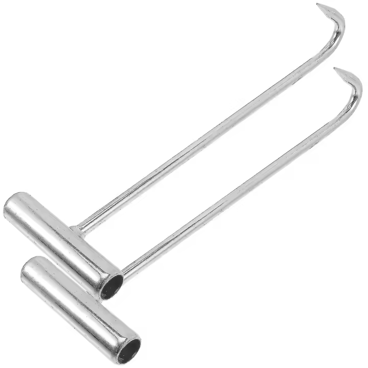 2 Pcs Xtool Manhole Ganchos de elevación Gancho de elevación Cubierta de alcantarilla Levantador Cubierta de drenaje Ganchos de elevación Gancho de tapa de alcantarillado - 1