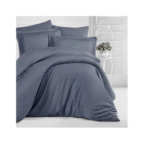 Dhestia Home Juego Funda Nórdica Stripe Satén 210 Hilos Algodón Turco - 1