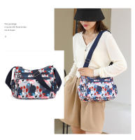 Bolso De Hombro Para Mujer Nylon Impermeable Bolso Bandolera Estilo Casual Con Solapa Y Bolsillos Internos Florales - details 6