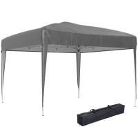 Outsunny Carpa Plegable 3x3 m, Pop-up, Cenador Pabellón de Jardín, Altura Ajustable con Bolsa de Transporte, Tela Oxford 210D Anti-UV, Impermeable, Gazebo para Camping, Fiestas, Exterior, Gris - details 0