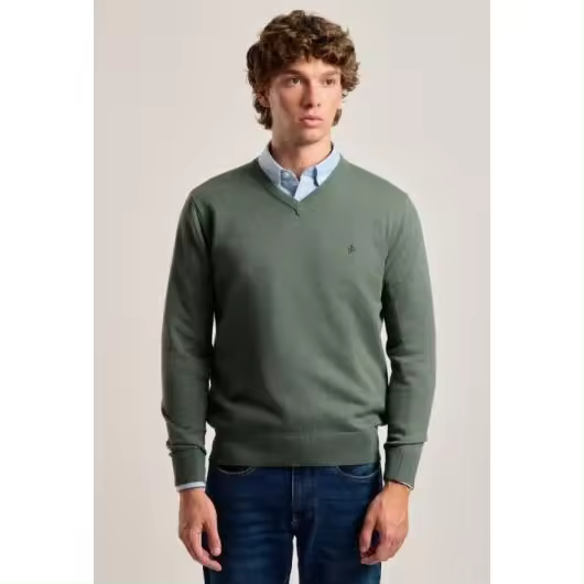 Jersey cuello pico clásico  Valecuatro verde - 1