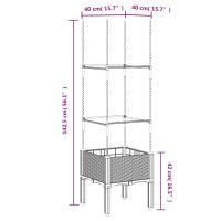 vidaXL Jardinera con enrejado PP blanco 40x40x142,5 cm - details 6