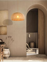 Lámpara colgante de bambú para decoración del hogar, accesorios de iluminación tejidos a mano, estilo chino, E27, 30cm - details 5