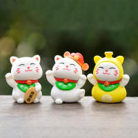 6pcs Estatua De Gato Chino Mini Decoración De Escritorio Para Dormitorio Y Sala De Estar Adorno De Hogar Material PVC - details 4