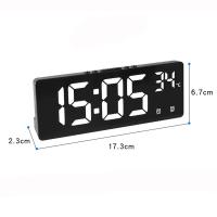 Reloj De Alarma Digital Con Espejo LED Y Soporte Para Teléfono Muestra De Temperatura Y Fecha Reloj De Noche Para El Lecho - details 1