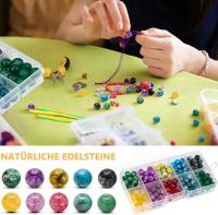 Kit de Cuentas para Bisutería – 200 Cuentas de Cristal, Hilo de Nylon y Separadores Dorados con Strass | Ideal para Pulseras, Collares y Manualidades - details 5