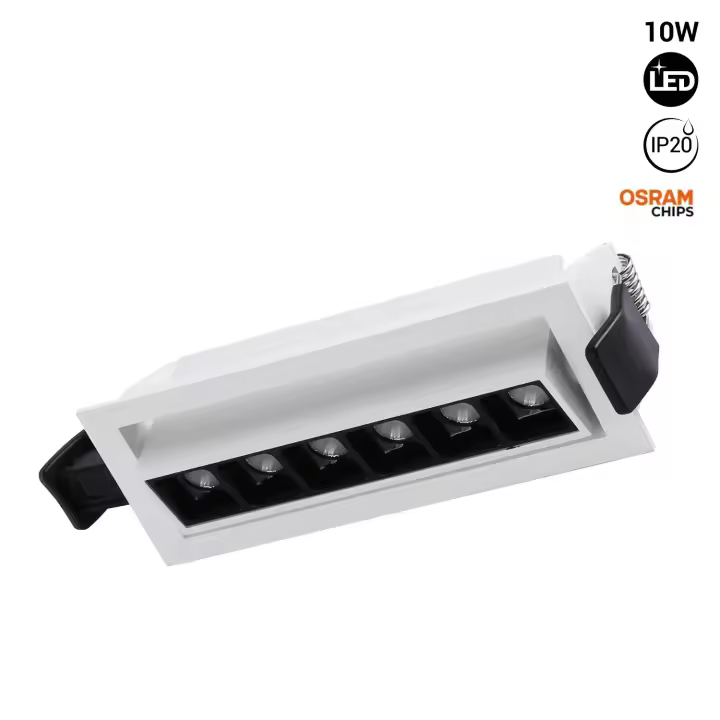 Barcelona LED Foco lineal LED empotrable 10W - Orientable - UGR18 - CRI90 - Chip OSRAM - 2800K - 1