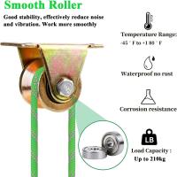 Rueda de polea de ranura en V de 4 piezas, bloque de polea pequeño de 5mm con soporte, capacidad de carga 440 lbs/200kg - details 2