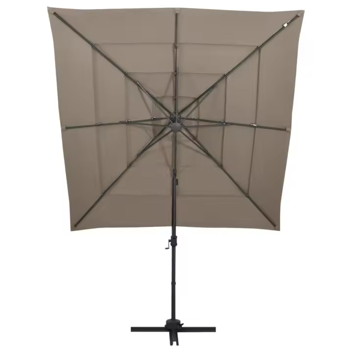 Sombrilla de Jardín 4 nivel Palo de Aluminio taupe 250x250 cm - 1
