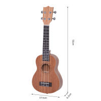 HOMCOM Ukelele 21 Pulgada Ukelele Soprano de Iniciación para Principiantes Ukelele Concierto Hawaiian Cuerdas Aquila de Nylon Material Madera 53x17,5x6,2 cm - details 3
