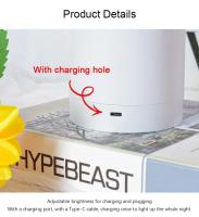 Lámpara De Noche LED Recargable Con 3 Luces Flor De Ternero Iluminación Interior Para Dormitorio Luz De Mesa Decorativa - details 12