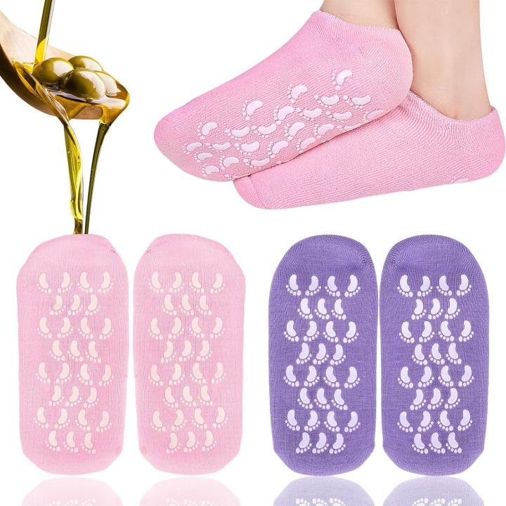 BIT Calcetines de Gel Hidratante - (Ayuda a los Pies Secos, Talones Agrietados, Talones Secos, Callos ásperos, Cutículas, Piel Muerta, Úselo con sus Lociones, Cremas o Pedicura de Spa Favoritas)