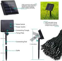 Luces De Cadena Solar Para Exterior LED Luces Navideñas Al Aire Libre Impermeables Para Jardín Y Valla Instalación Auto-Contenida Fuente De Energía Solar Protección IP65 - details 2